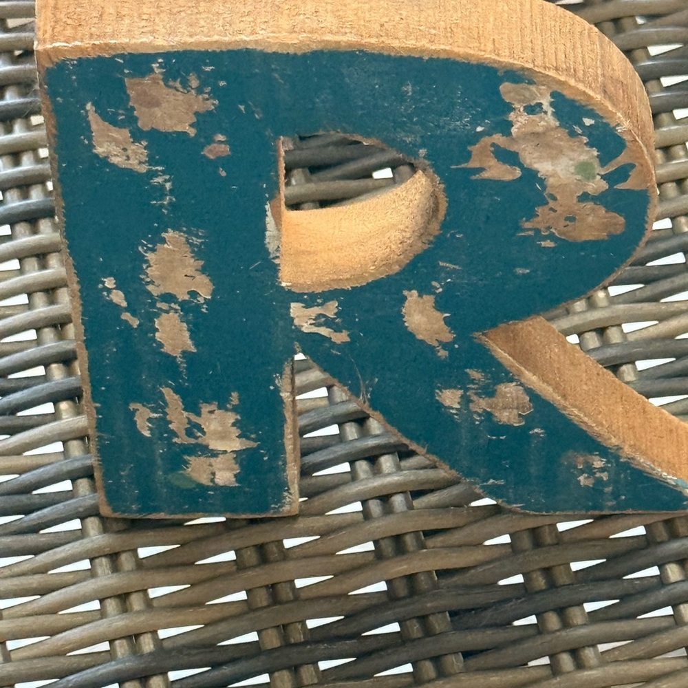Rustic Wooden Letter R Decor